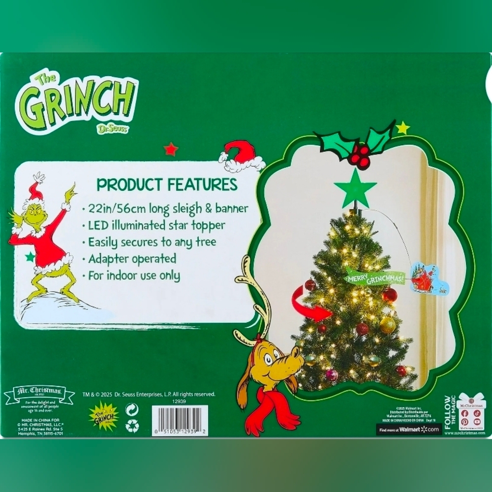 Grinch Animated Tree Topper - Green - Picture 2 of 6